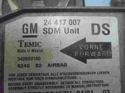 Airbagsensor Airbagsteuergerät Opel Corsa 24417007 DS TEMIC 342853160 8240 B2