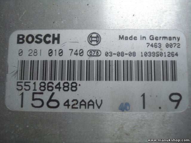 Motorsteuergerät Alfa Romeo 156 1.9 1997-2005 BOSCH 55186488 0281010740 15642AAV