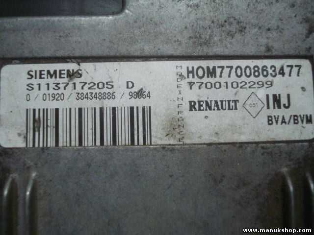 Motorsteuergerät Renault Laguna INJ BVA/BVM HOM7700863477 7700102299 S113717205D