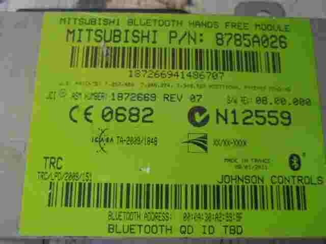 Steuergerät Interface Mitsubishi ASX Outlander 8785A026 1872669 REV07 N12559