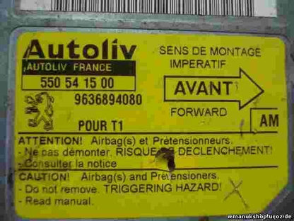 Airbagsensor Airbagsteuergerät Peugeot 206 T1 (AM) 9636894080 550541500