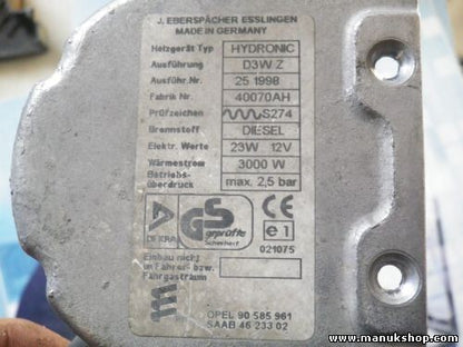 Standheizung Steuergerät Opel SAAB 2.2 Hydronic D3WZ 90585961 2519335100000C