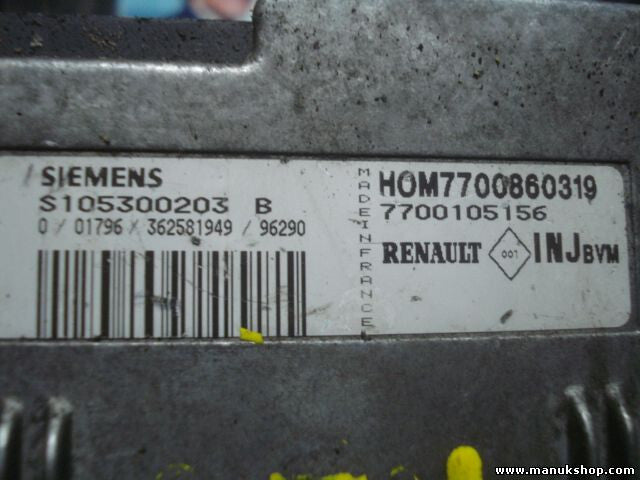 Motorsteuergerät Renault 7700860319 HOM7700860319 7700105156 SIEMENS S105300203B