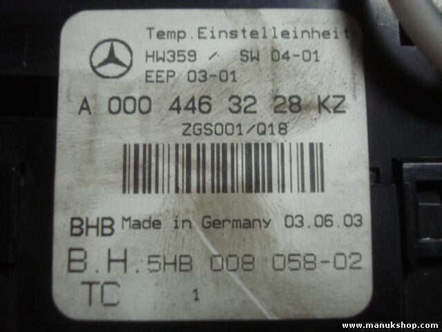 Heizungsbedienteil Mercedes-Benz Sprinter Vito A0004463228 A0004463228KZ