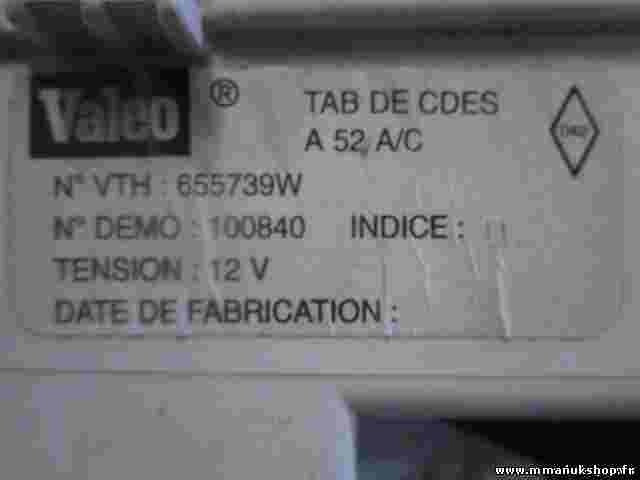 Klimabedienteil Renault Megane VALEO VTH 655739W DEMO 100840 A52100848N1