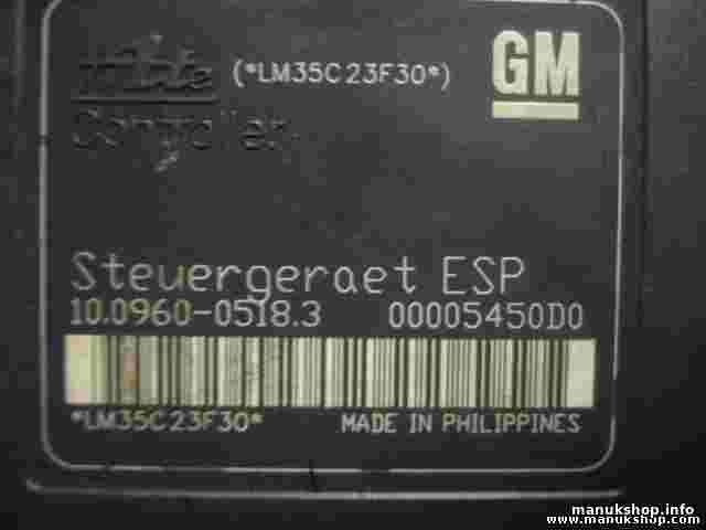 Steuergerät ABS Opel Astra H 10096005183 13157578 HB 00005450D0 ATE 10020601284