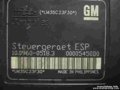 Steuergerät ABS Opel Astra H 10096005183 13157578 HB 00005450D0 ATE 10020601284