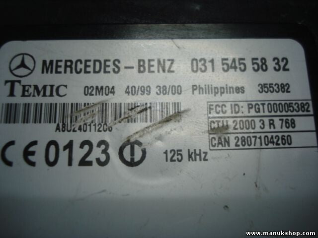 Steuergerät Wegfahrsperre Alarmmodul Mercedes Sprinter 0315455832 TEMIC 02M04