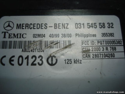 Steuergerät Wegfahrsperre Alarmmodul Mercedes Sprinter 0315455832 TEMIC 02M04