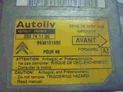 Airbagsensor Airbagsteuergerät Citroen Xsara (AZ)  9638101980 550741100