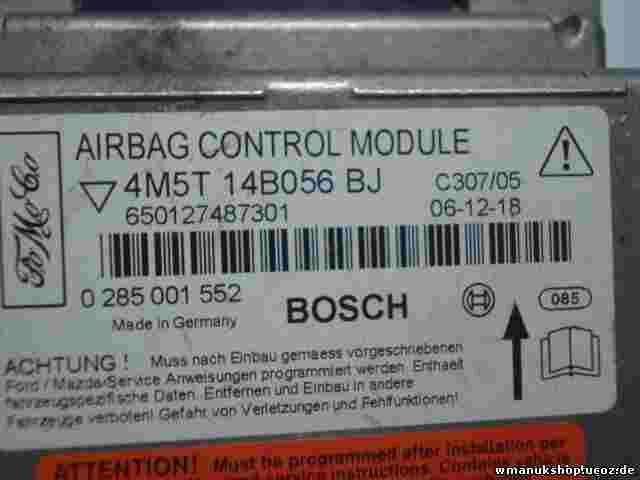 Airbagsensor Airbagsteuergerät Ford 4M5T14B056BJ  650080164501 BOSCH 0285001552