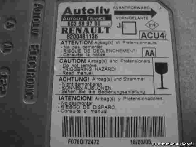 Airbagsensor Airbagsteuergerät  Renault Megane 2 II (AA) 8200481136 603989700