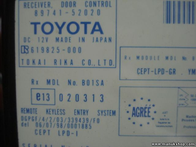Empfänger Türsteuerung Toyota Yaris Verso 8974152020 89741-52020 619825000 RX