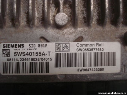 Motorsteuergerät Citroën Berlingo SID801A SW9653577680 9647423380 5WS40155A-T
