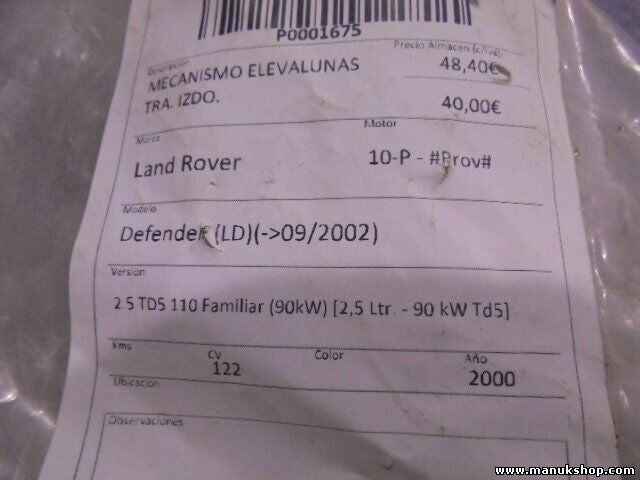 Fensterheber elektrisch hinten Links Land Rover Defender LD 2 2.5 TD5 CVH101250