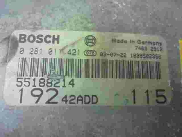 Motorsteuergerät Fiat Stilo 55188214 19242ADD115 1099S02356 BOSCH 0281011421