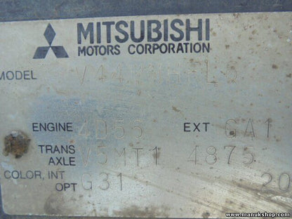 Motorhaube Mitsubishi Pajero Montero K90 2.5, 2477 ccm, 83 KW, 112 PS V44WNHFL6