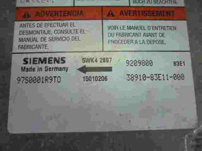 Airbagsensor Airbagsteuergerät Opel Opel  3891083E11000 5WK42897 9209800 97S0001