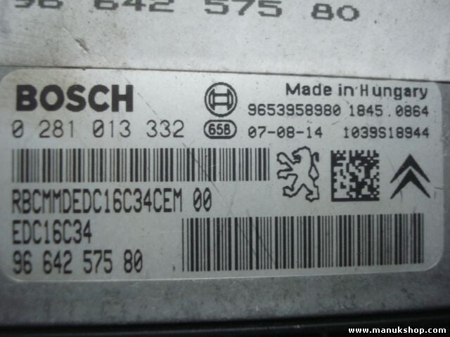 Motorsteuergerät Citroen C4 1.6 EDC16C34 9664257580 9653958980 0281013332