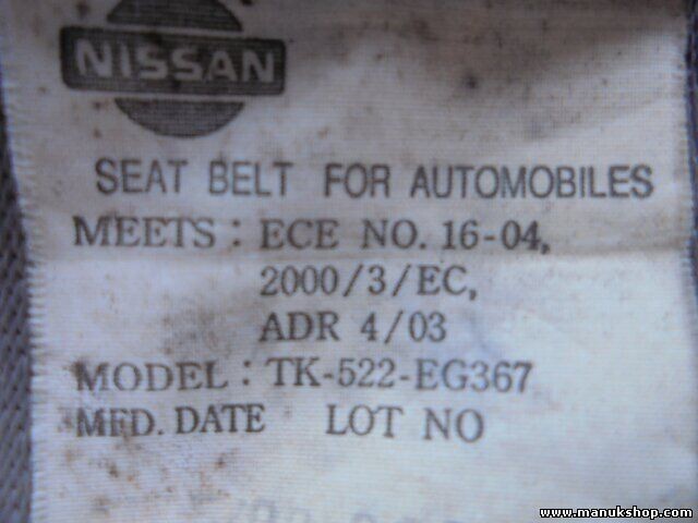 Sicherheitsgurt Gurt Nissan Pick-up D22 TK522EG367 TK-522-EG367 TK 522 EG367