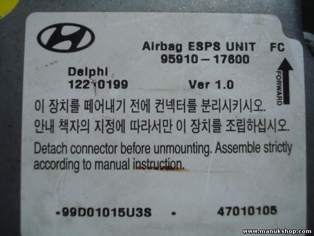 Airbagsensor Airbagsteuergerät Hyundai Matrix VER 1.0 9591017600 95910-17600