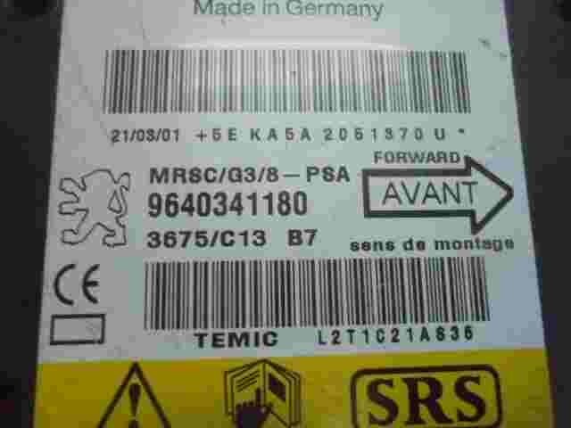 Airbagsensor Airbagsteuergerät Peugeot 607 9640341180 Temic L2T1C21AS36