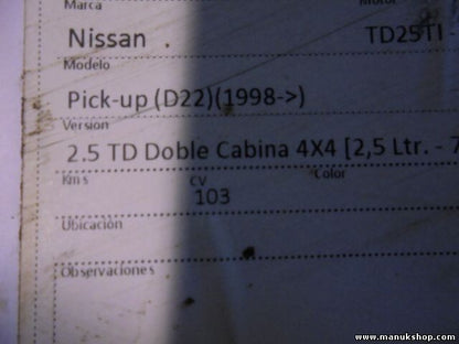 Verteilergetriebe Nissan Pick-Up (D22) 2.5 Turbodiesel (103 Cv) Doble Cabina 4X4