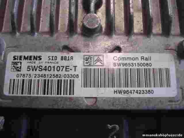 Motorsteuergerät Peugeot 406 SW9653150080 9653150080 HW9647423380 5WS40107E-T