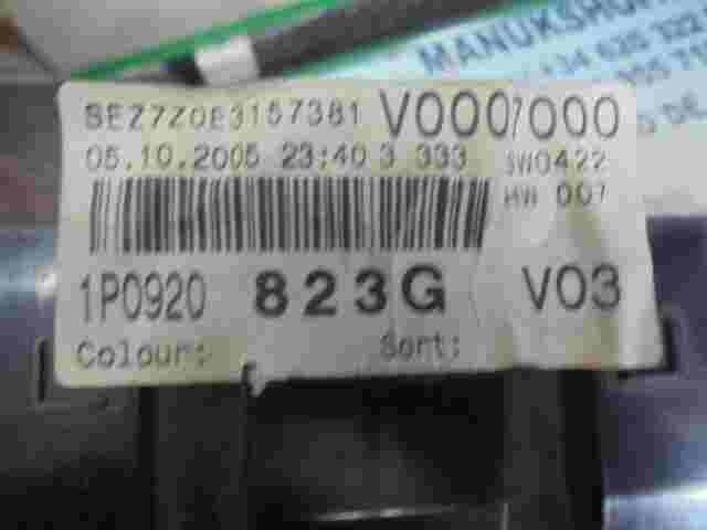 Diagramm des Tachometers Seat Leon 1P0920823G 1PO920823G V0070000 110080280027