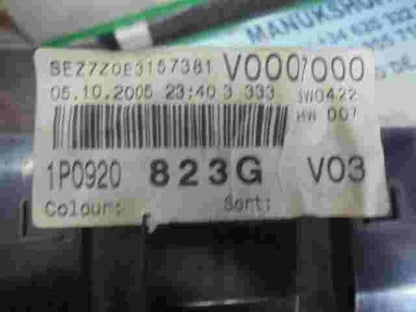 Diagramm des Tachometers Seat Leon 1P0920823G 1PO920823G V0070000 110080280027