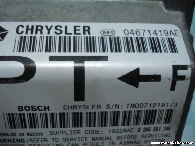 Airbagsensor Airbagsteuergerät Chrysler Voyager 04671419AE 19224AE TMD071218173