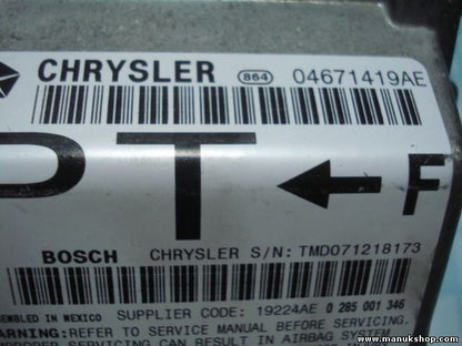 Airbagsensor Airbagsteuergerät Chrysler Voyager 04671419AE 19224AE TMD071218173