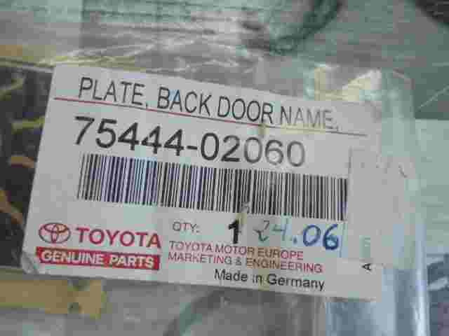 Plate Back Door Name  Toyota Corolla 7544402060 75444-02060