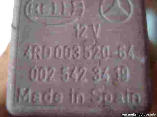 Relais Mercedes S Class S500 W220 4RD003520-64 HELLA 0025423419 002 542 34 19