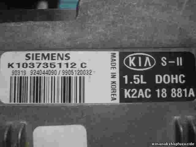 Motorsteuergerät Kia Shuma I 1.5i K2AC18881A K2AC 18 881A SIEMENS K103735112C