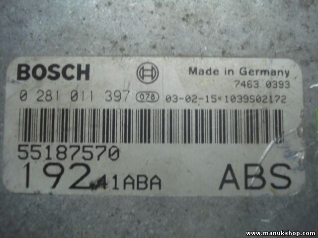 Steuergerät Fiat Stilo 192 1.9 JTD 55187570 0 281 011 397 0281011397