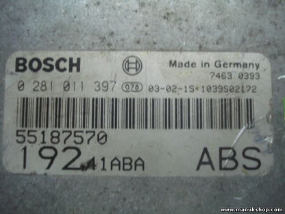 Steuergerät Fiat Stilo 192 1.9 JTD 55187570 0 281 011 397 0281011397