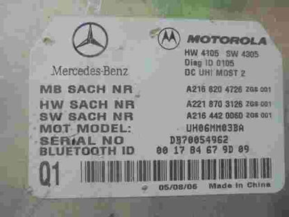 Steuergerät Interface Mercedes-Benz S Class W221 A2168204726 A2218703126