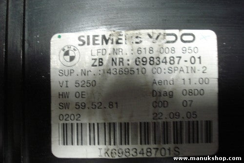 Kombiinstrument Tacho BMW E90 320 SIEMENS VDO 618008950 6983487-01
