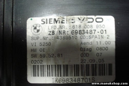 Kombiinstrument Tacho BMW E90 320 SIEMENS VDO 618008950 6983487-01