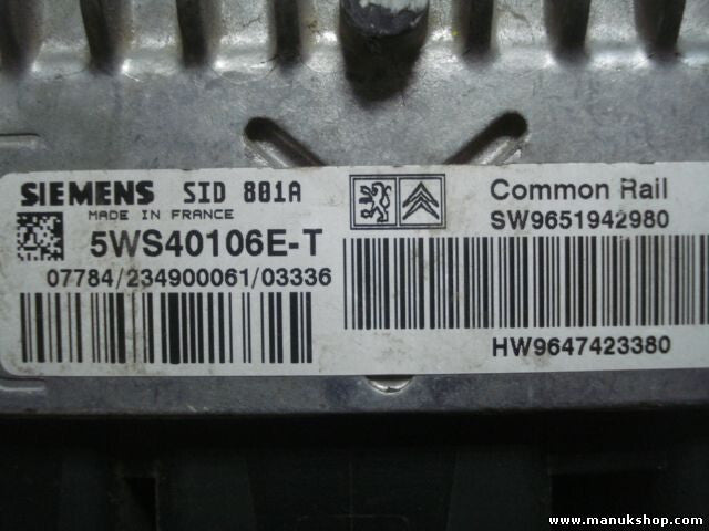 Motorsteuergerät Citroen 5WS40106E-T 5WS40106ET SW9651942980 HW9647423380