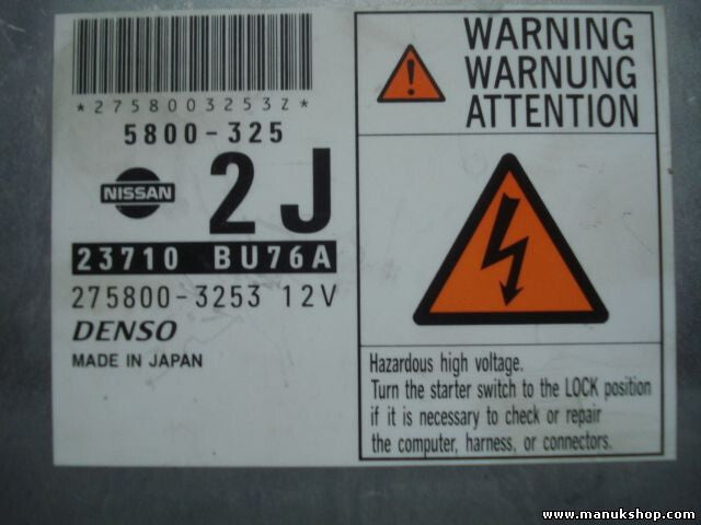 Motorsteuergerät Nissan Almera Tino N16 2000–2006 DENSO MB2758003253 23710BU76A
