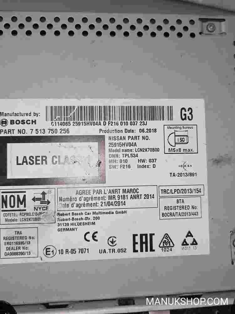 Multi-Info-Display Radio Nissan Qashqai X-Trail Rogue LCN2K70B00 7513750256