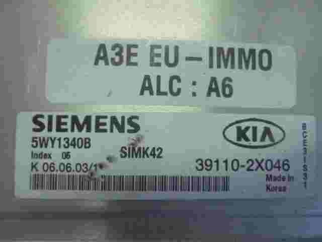Motorsteuergerät Kia Rio 391102X046 39110-2X046 SIEMENS 5WY1340B SIMK42 Index 05