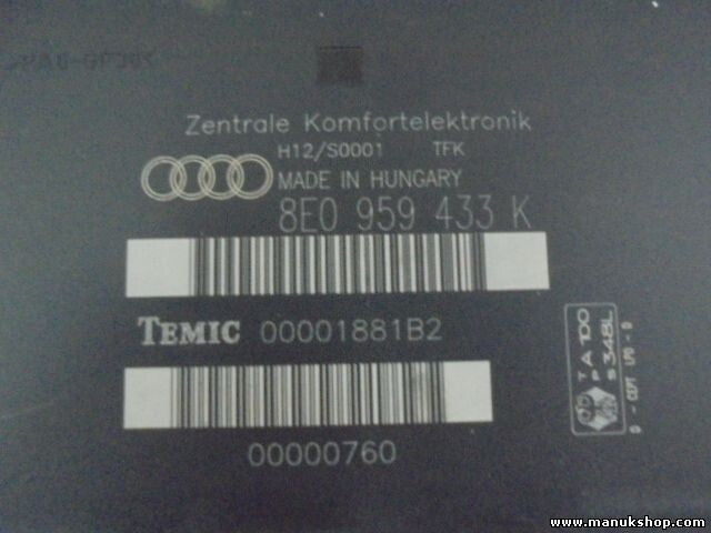 Zentrale Komfortelektronik Komfortsteuergerät KSG Audi A4 8E0959433K 00001881B2