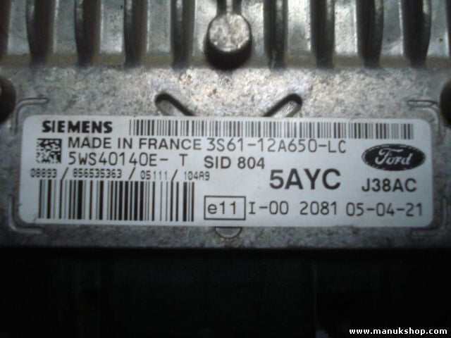 Motorsteuergerät Ford Fusion 1.4 SID804 3S6112A650LC SIEMENS 5WS40140ET