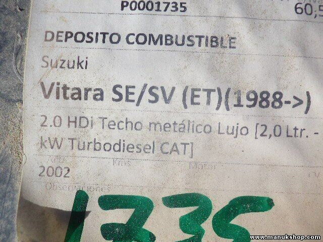 Tank Kraftstofftank Suzuki Vitara SE/SV 2.0 HDI 2002
