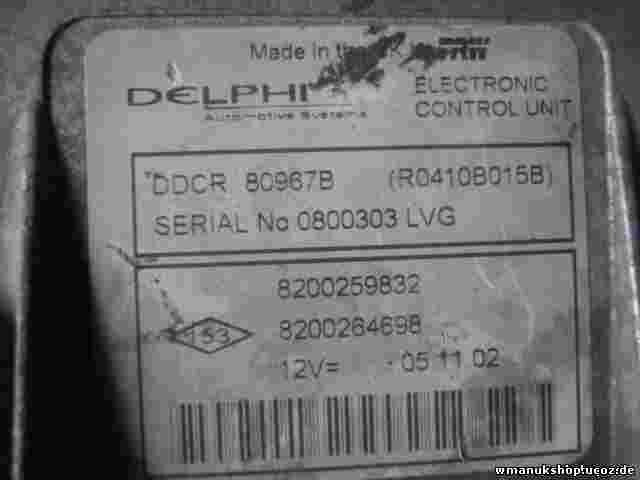 Motorsteuergerät Renault Megane 8200259832 8200264698 R0410B015B DDCR 80967B