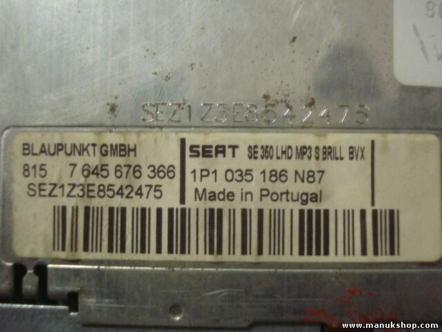 Radio CD Seat Leon 7 646 546 366 7646546366 1P1035186 1P1 035 186 N87