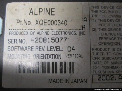 CD Changer Land Rover Freelander Alpine 6 Disc XQE000340 XQE 000 340 H20815077